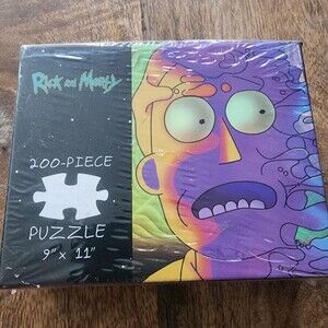 USAopoly Rick And Morty Psychedelic Jerry 200 Piece Jigsaw Puzzle Multicolor New